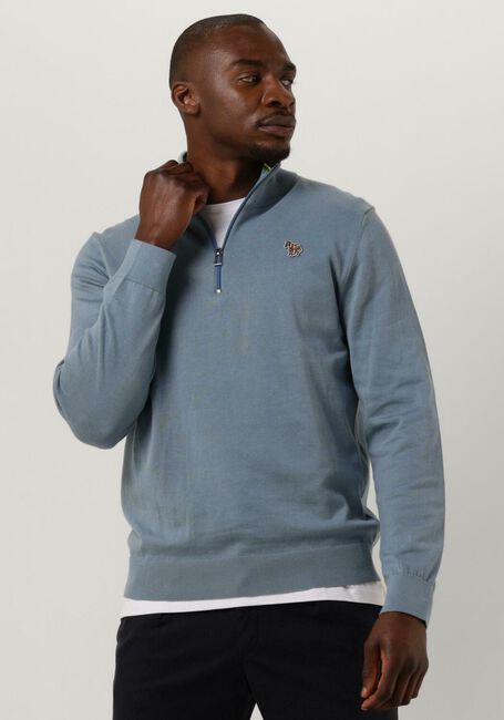 Hellblau PS PAUL SMITH Pullover MENS SWEATER HALF ZIP ZEB BAD - large