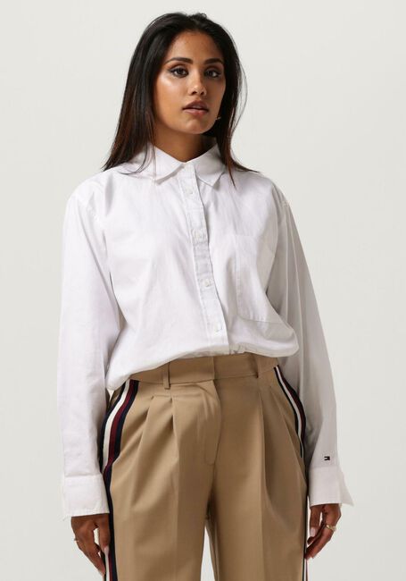 Weiße TOMMY HILFIGER Blusen OXFORD OVERSIZED SHIRT LS - large