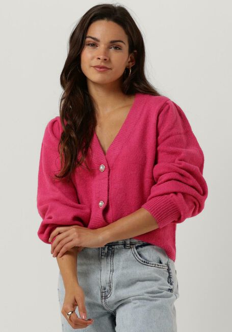 Fuchsie OBJECT Strickjacke NONSIA L/S SHORT CARDIGAN - large