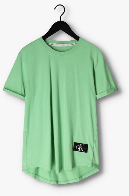 Grüne CALVIN KLEIN T-shirt BADGE TURN UP SLEEVE - large