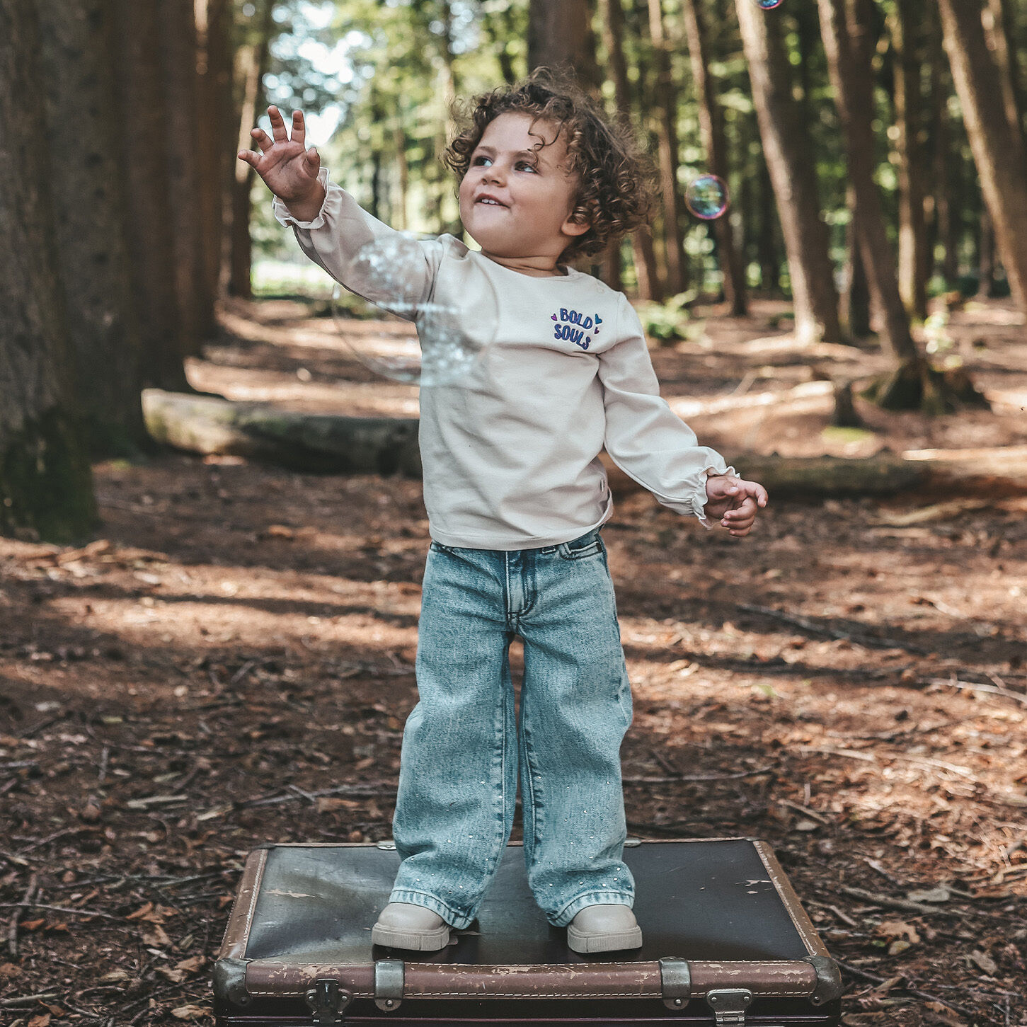 Blaue YOUR WISHES Wide jeans STRETCH DENIM WIDE LEG GLITTER JEANS - large