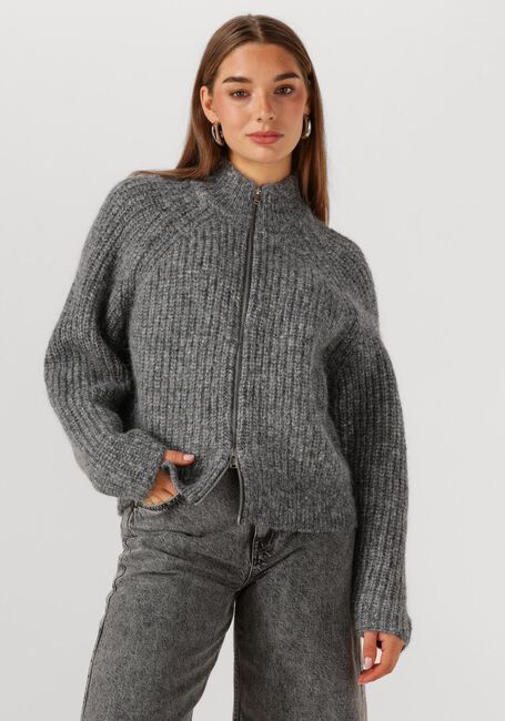 Graue SELECTED WOMEN Pullover SLFANJULI LS KNIT ZIP CARDIGAN - large