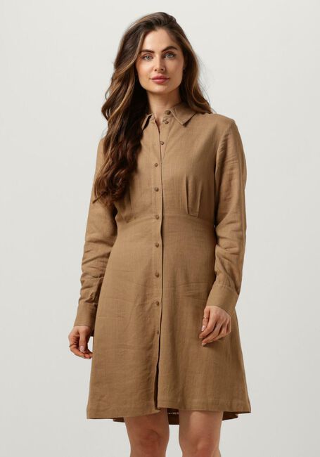 Braune SELECTED FEMME Minikleid SLFELOISA LS SHORT SHIRT DRESS - large