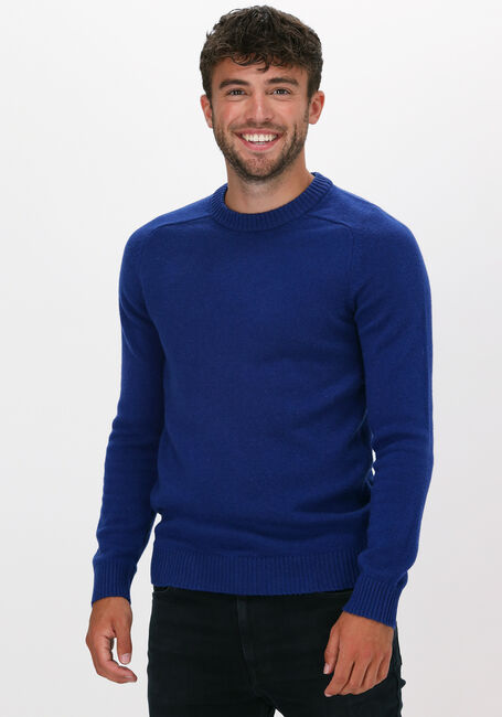 Blaue SELECTED HOMME Pullover SLHNEWCOBAN LAMBS WOOL CREW NE - large