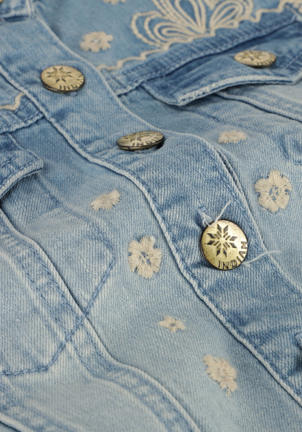 Blaue INDIAN BLUE JEANS Gilet DENIM GILET EMBROIDERY - large