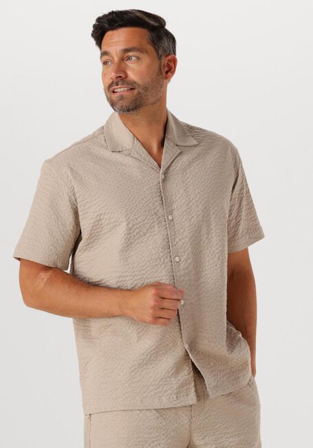Beige SELECTED HOMME Casual-Oberhemd SLHRELAXED-ACE SEERSUCKER SS SHIRT - large