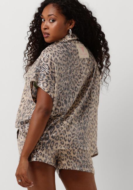 Braune ALIX THE LABEL Blusen LADIES WOVEN ANIMAL SEQUIN OVERSIZED BLOUSE - large