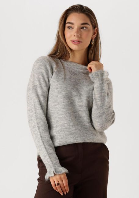 Hellgrau SELECTED FEMME Pullover SLFLULU LS KNIT FRILL CUFF O-NECK - large