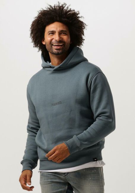 Blaue PUREWHITE Sweatshirt HOODIE WITH FRONT PRINT AND BACK ARTWORK - large