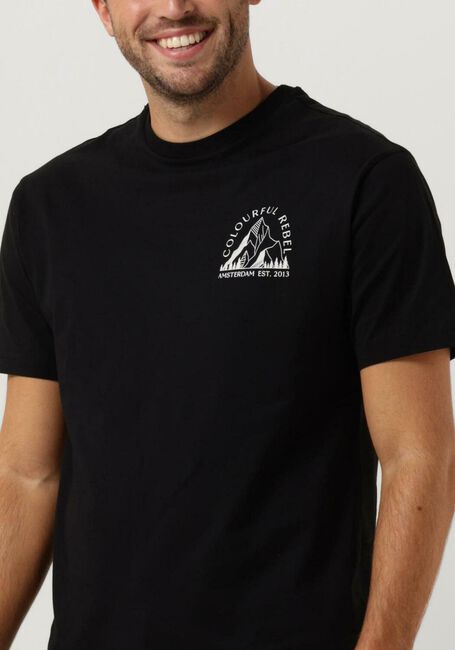 Schwarze COLOURFUL REBEL T-shirt MOUNTAIN BASIC TEE - large