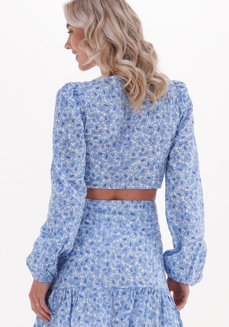 Blaue NA-KD Blusen ORGANIC GATHERED DETAIL LONG SLEEVE BLOUSE - large