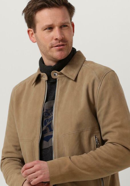 Sand GOOSECRAFT Lederjack GC ROD JACKET - large