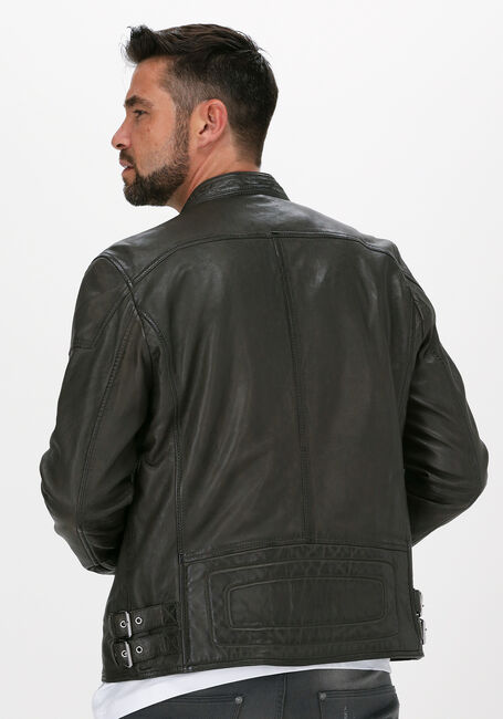 Grüne GOOSECRAFT Lederjack GC GALWAY BIKER - large