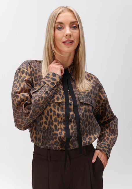 Braune DANTE6 Blusen RIQUE LEOPARD SHIRT - large