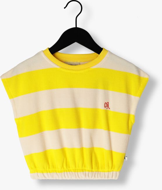 Gelbe CARLIJNQ Top STRIPES YELLOW - BALLOON TOP WITH EMBROIDERY - large