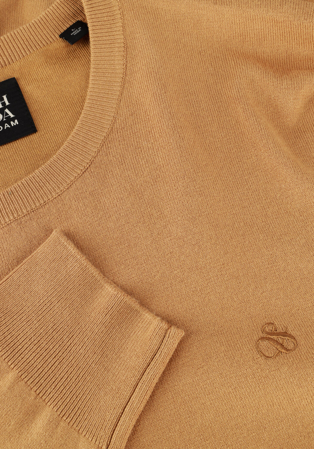 Camelfarbene SCOTCH & SODA Pullover VISCOSE PULLOVER CREWNECK - large