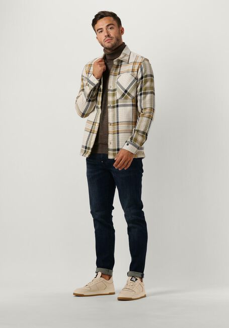 Graue CAST IRON Overshirt LONG SLEEVE SHIRT MOULINE CHECK SHIRTJACKET - large