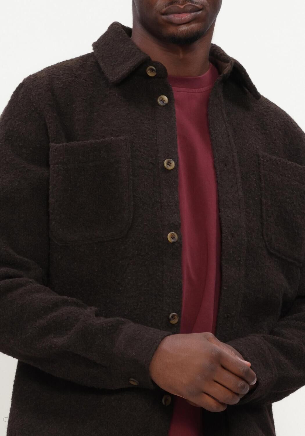 Braune LES DEUX Overshirt BOUCL&Eacute; OVERSHIRT - large
