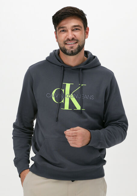 Graue CALVIN KLEIN Sweatshirt SEASONAL MONOGRAM REGULAR HOOD - large
