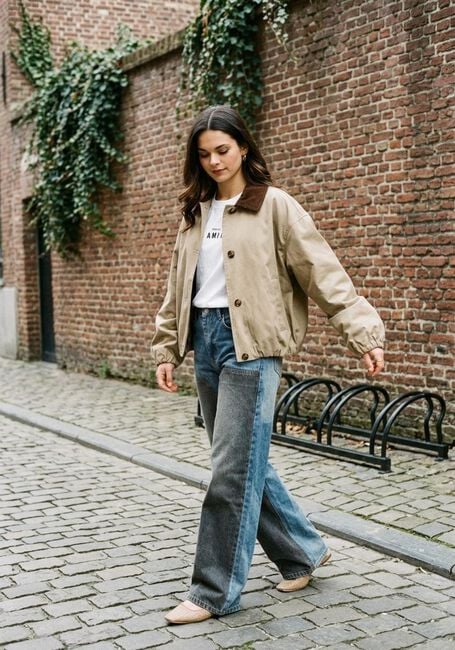 Mehrfarbige/Bunte HAUTE L'AMITI&Eacute; Wide jeans TWO-TONE PATCH TALL JEANS - large