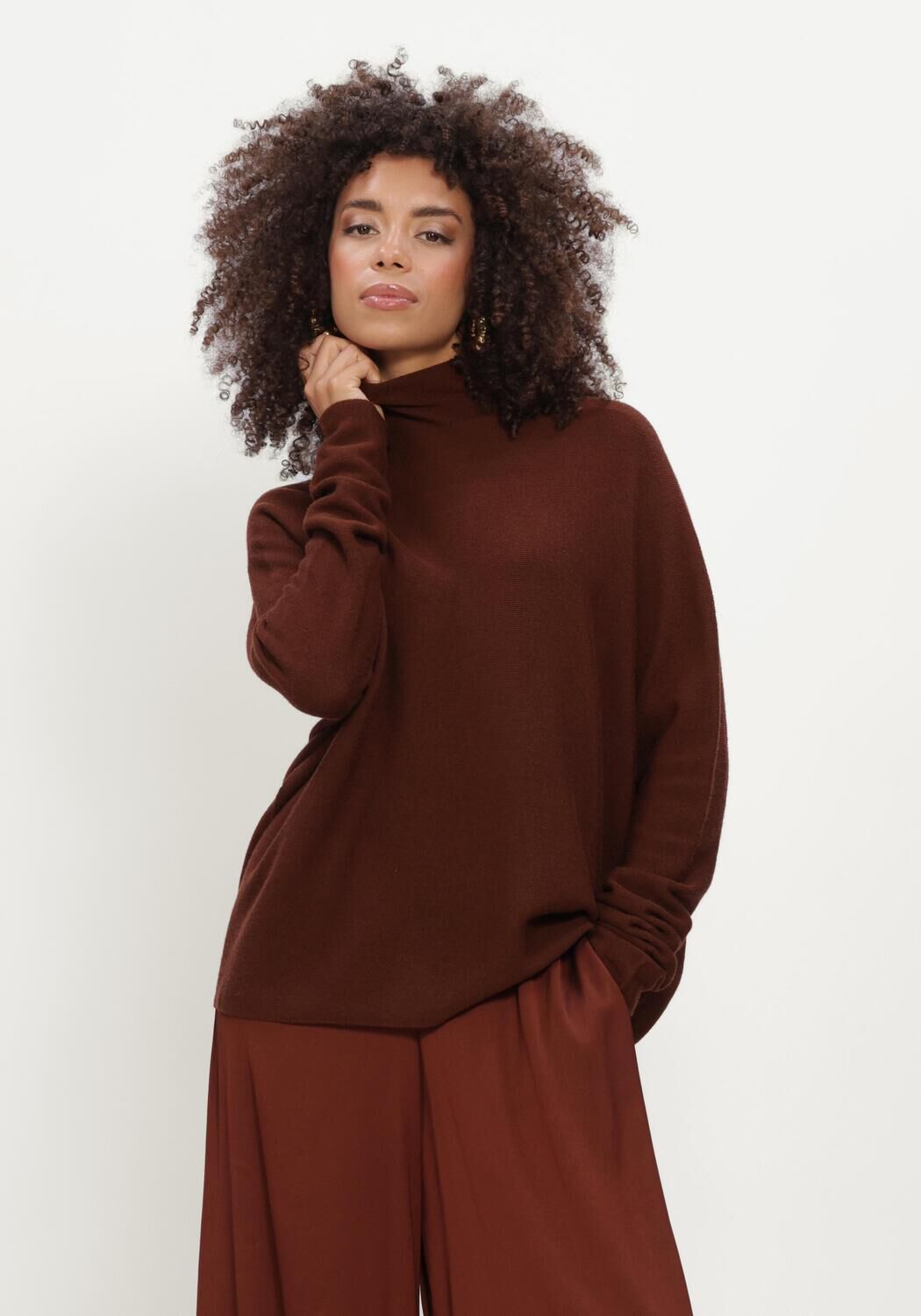 Braune DRYKORN Rollkragenpullover LIORA - large