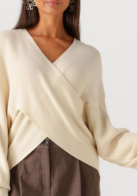 Ecru MSCH COPENHAGEN Pullover MSCHZINELLE RACHELLE WRAP PULLOVER - large