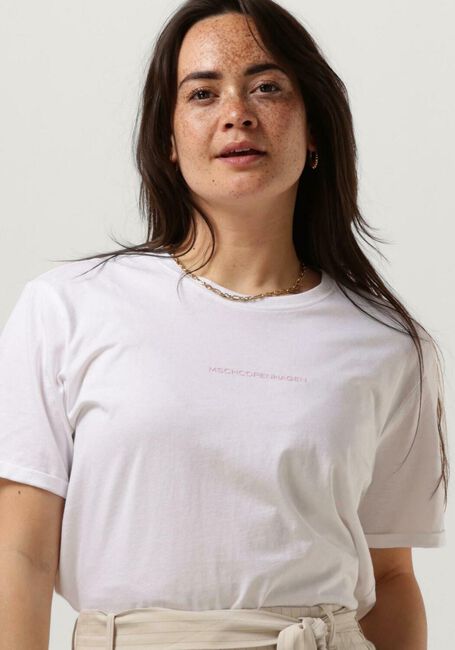 Weiße MSCH COPENHAGEN T-shirt TERINA ORGANIC SMALL LOGO TEE - large