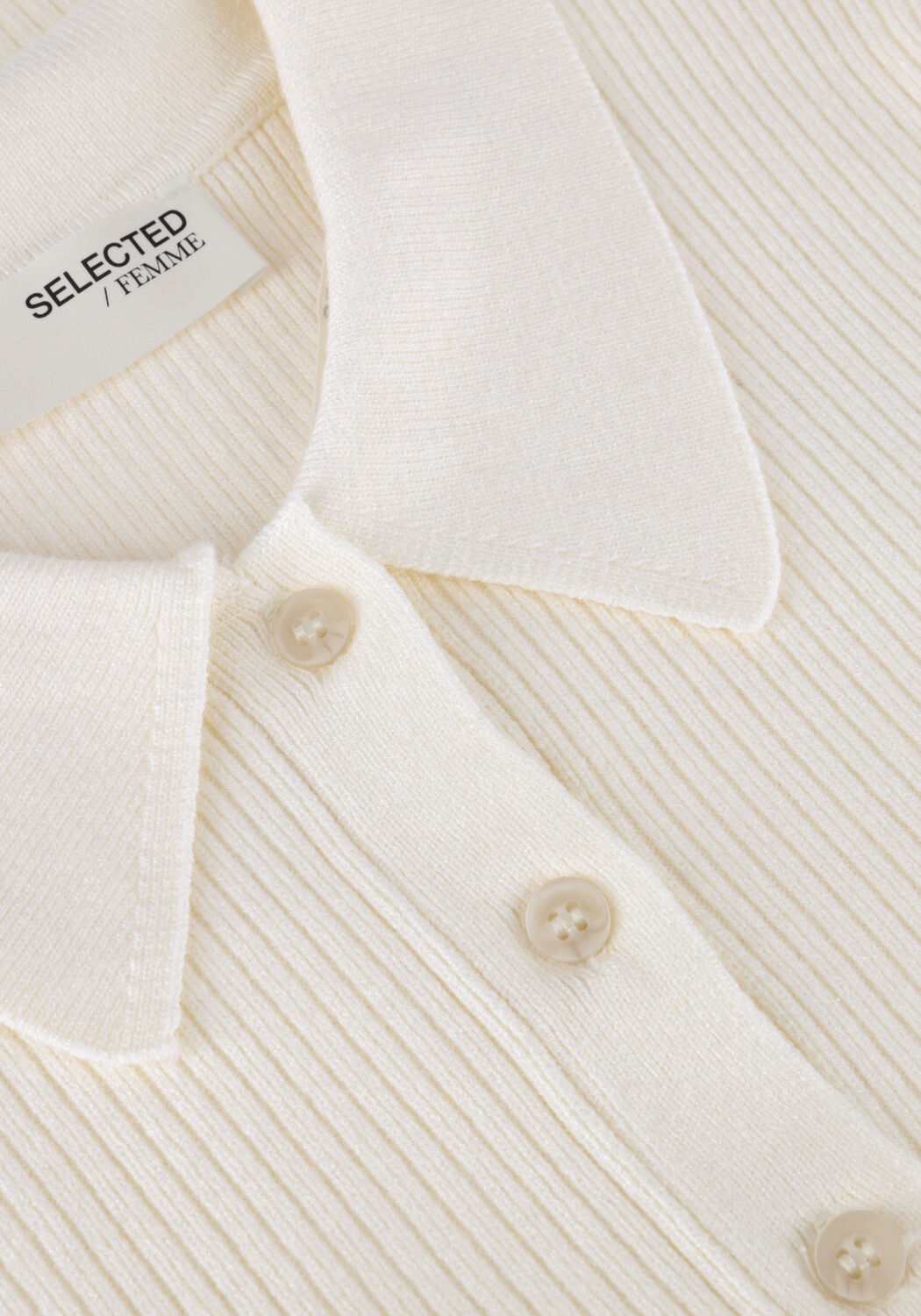 Nicht-gerade weiss SELECTED WOMEN Top SLFHELEN 2/4 KNIT COLLAR - large
