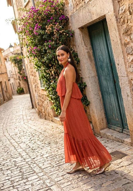 Rote AAIKO Maxikleid ALBINA SE 505 - large