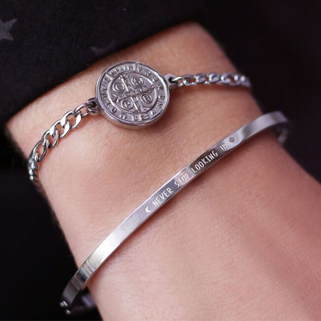 Silberne MY JEWELLERY Armbänder NEVER STOP LOOKING UP BANGLE Silberne MY JEWELLERY Armbänder NEVER STOP LOOKING UP BANGLE - large