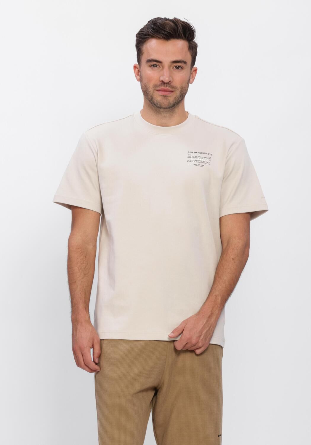 Ecru G-STAR RAW T-shirt SCRIPT GR R T - large