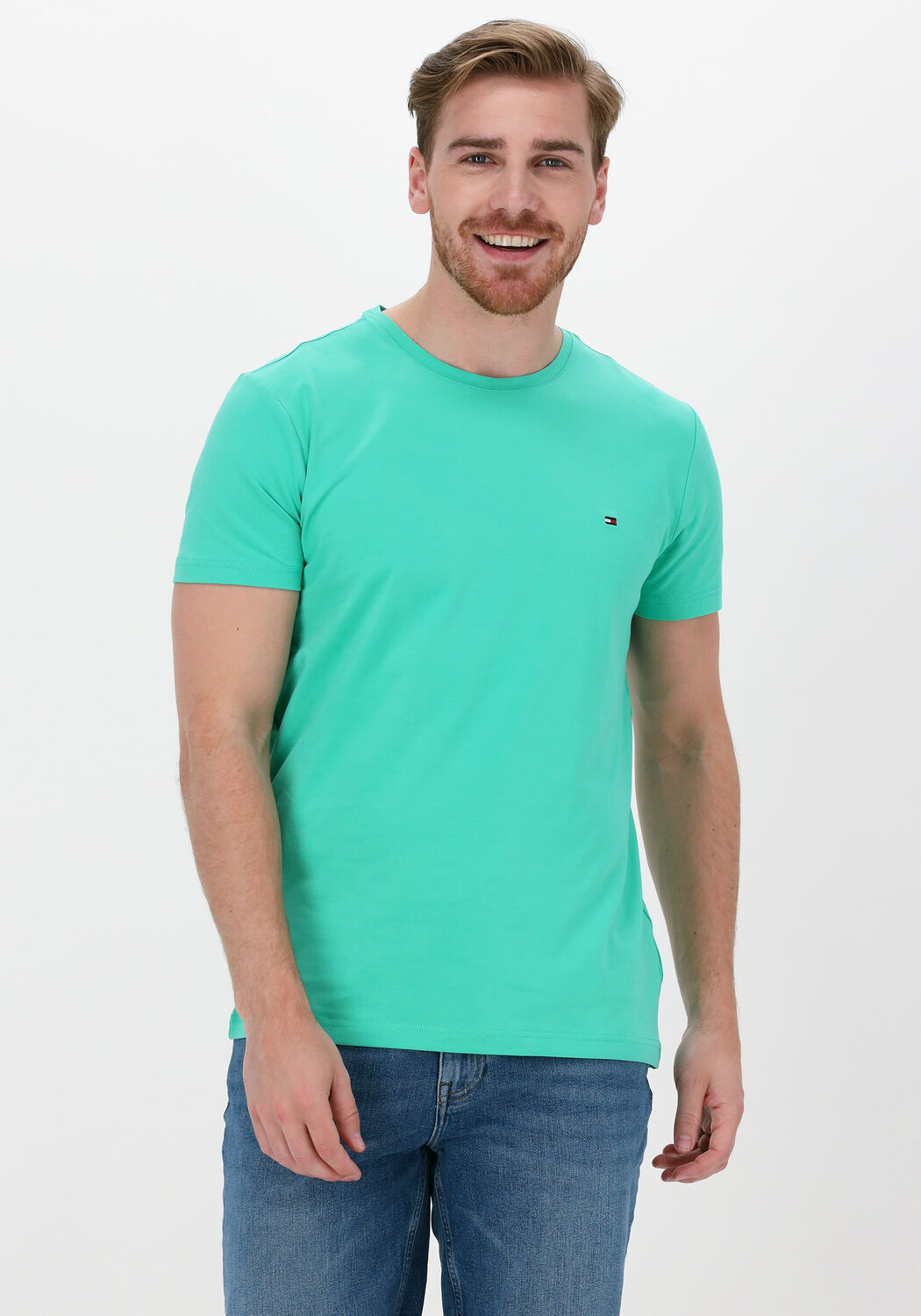Grune TOMMY HILFIGER T shirt STRETCH EXTRA SLIM FIT TEE Omoda