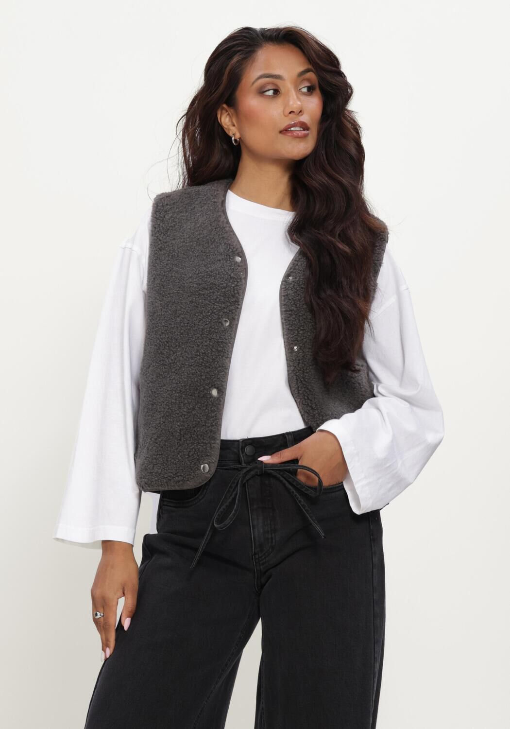 Dunkelgrau OBJECT Gilet OBJELLA WAISTCOAT NOOS - large