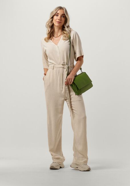 Sand SELECTED FEMME Jumpsuit SLFVIVA 2/4 LONG LINEN JUMPSUIT - large