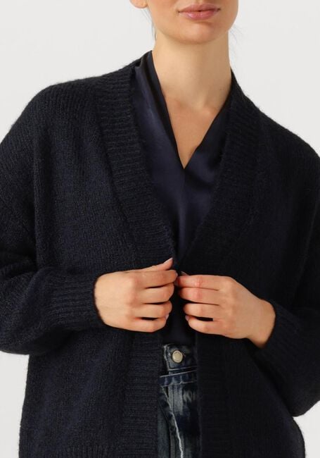 Blaue SUMMUM Strickjacke PUFF SLEEVE CARDIGAN COZY MELANGE KNIT - large