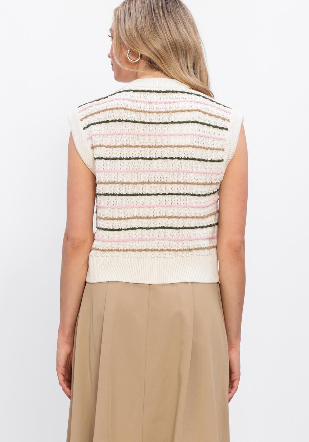 Mehrfarbige/Bunte Y.A.S. Strickjacke YASNILO KNIT VEST - large