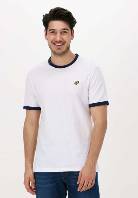 Weiße LYLE & SCOTT T-shirt RINGER T-SHIRT - large