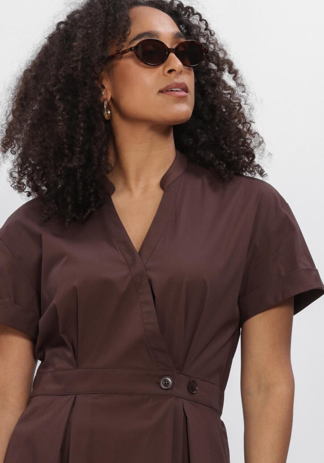 Braune CO'COUTURE Midikleid ELARACC WRAP SS DRESS - large