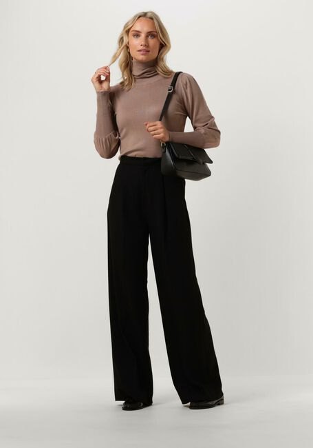 Camelfarbene NOTRE-V Rollkragenpullover BASIC KNIT BLOUSE - large