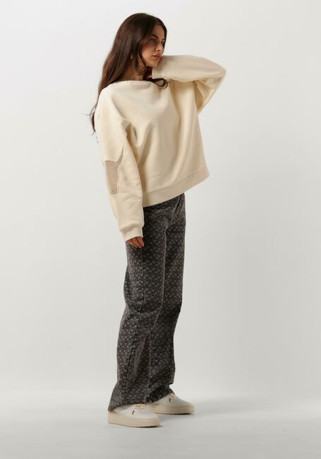 Ecru ALIX THE LABEL Pullover LADIES KNITTED MESH SWEATER - large