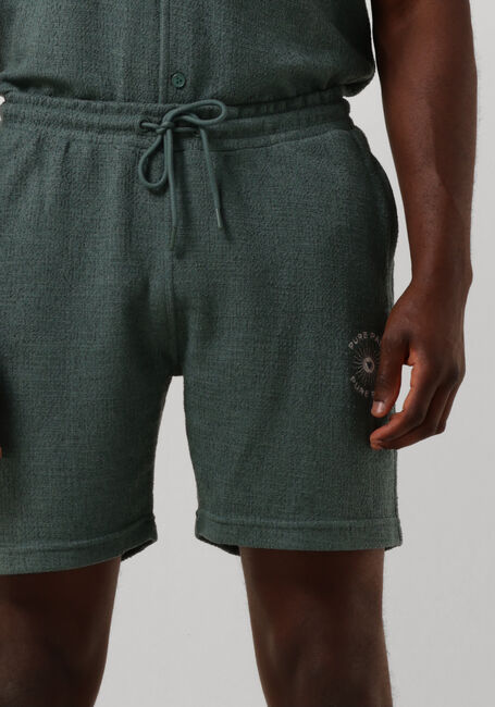 Grüne PURE PATH Kurze Hose STRUCTURED SHORT WITH POCKTES, CORDS AND FRONT EMBROIDERY - large
