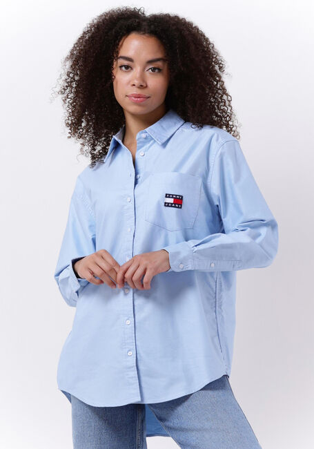 Blaue TOMMY JEANS Blusen TJW BADGE BOYFRIEND SHIRT - large