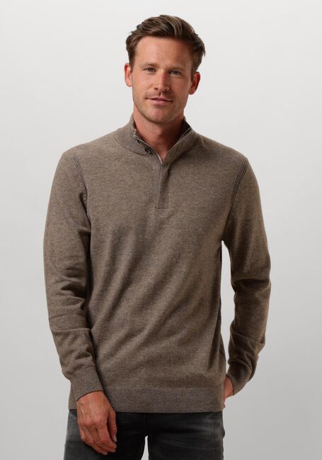 Braune PROFUOMO Pullover PULLOVER HALF ZIP BUTTON - large