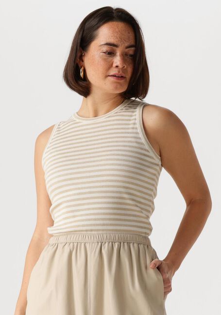 Ecru NUKUS T-shirt STEFANIA SINGLET STRIPES - large