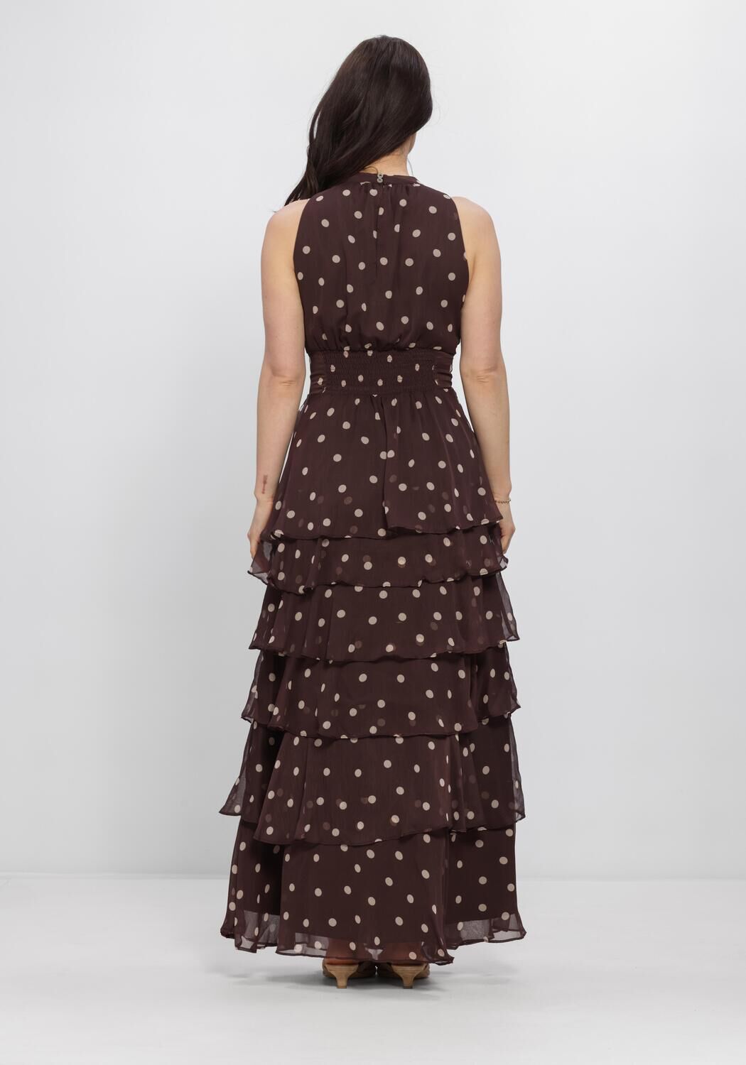 Braune NEO NOIR Kleider MARLI BIG DOT DRESS - large