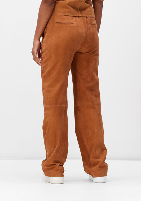 Cognacfarbene IBANA Weite Hose PANNA SUEDE - large