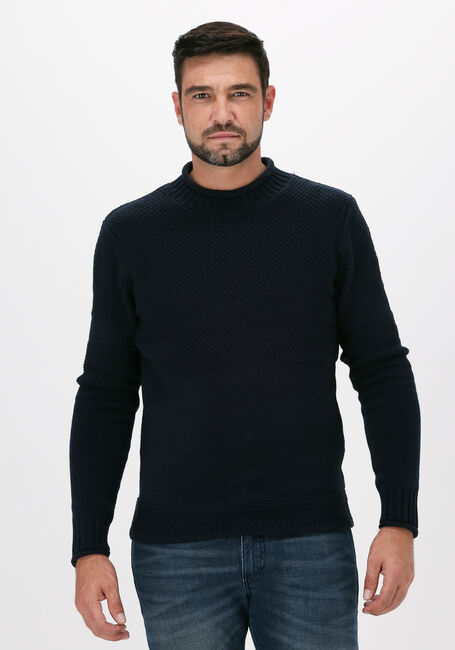 Blaue SELECTED HOMME Pullover SLHMALIK LS KNIT ROLL HIGHNECK - large