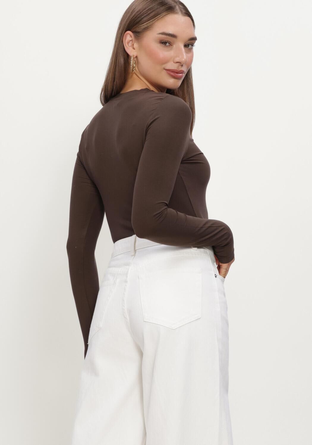 Braune SELECTED WOMEN Top SLFMANJA LS O-NECK - large