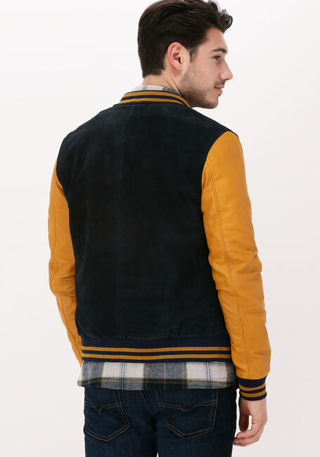 Blaue GOOSECRAFT Lederjack BOB BOMBER - large