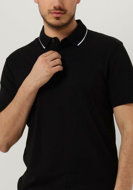 Schwarze SELECTED HOMME Polo-Shirt SLHLEROY COOLMAX SS POLO B - large